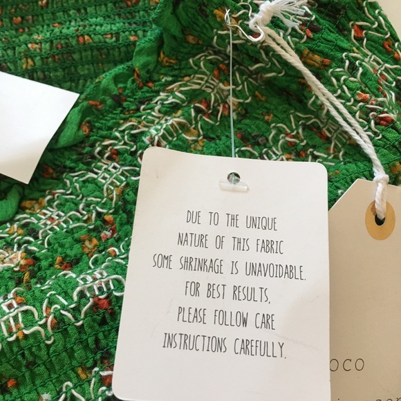 Green Floral Print Smocked Belted Coco + Jaimeson Girls Romper - Picture 3 of 6